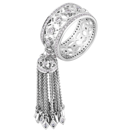 Кольцо с бриллиантами, белое золото 1