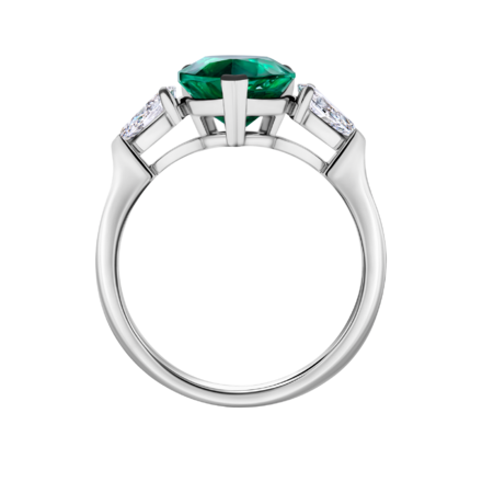 Кольцо с изумрудом и бриллиантами, белое золото 3