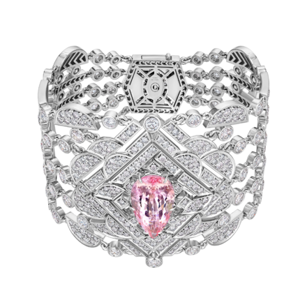 Браслет с морганитом и бриллиантами, белое золото 1