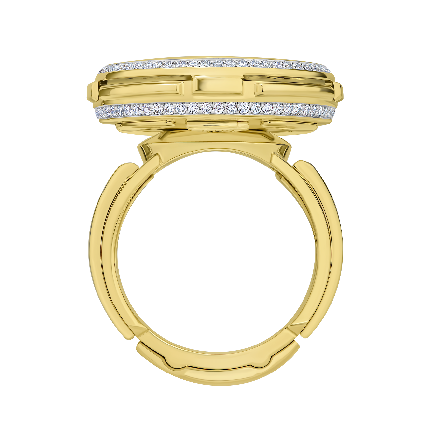 Кольцо с рубинами и бриллиантами, желтое золото