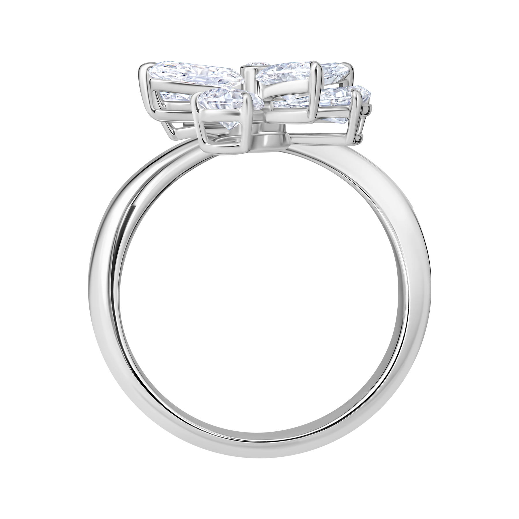 Кольцо с бриллиантами, белое золото