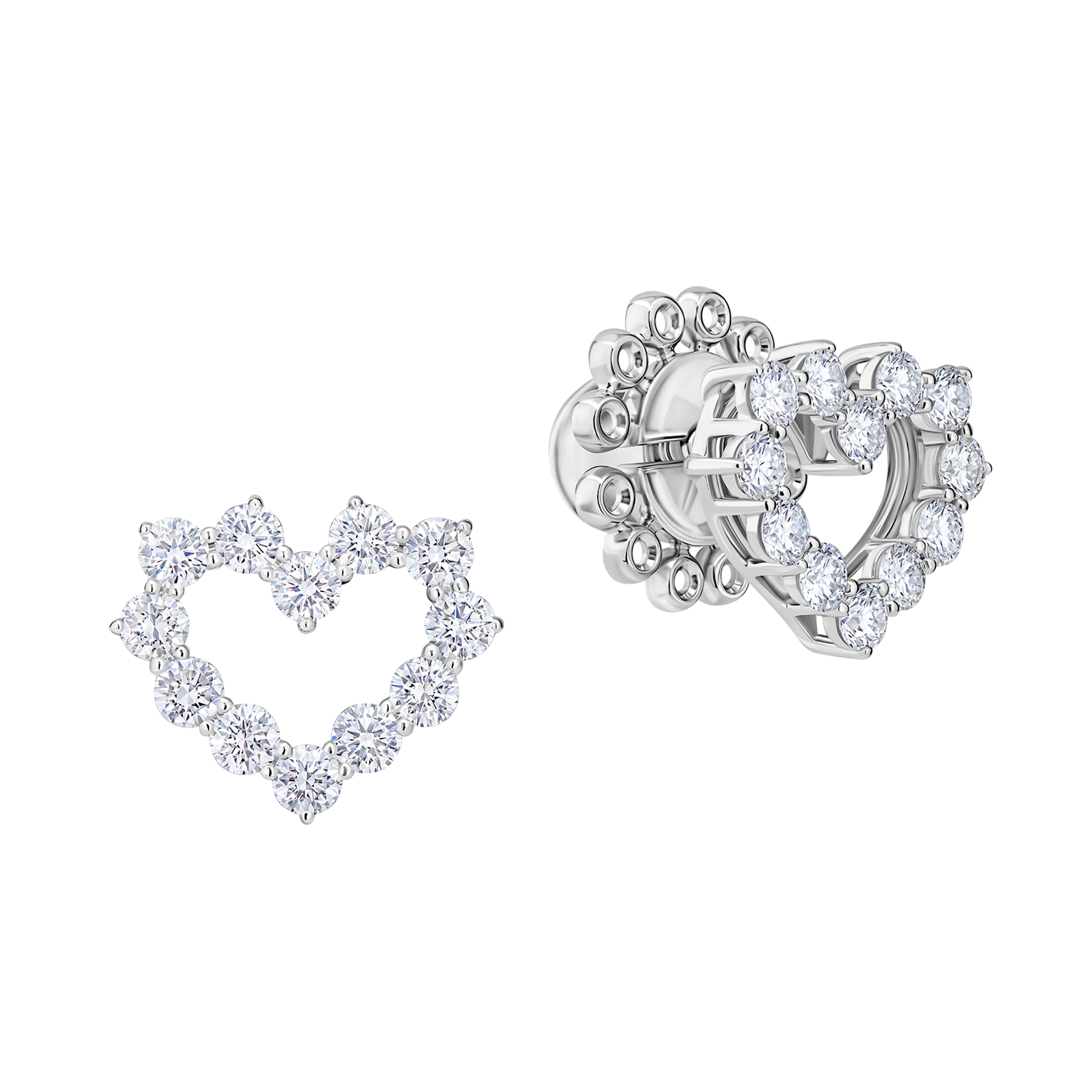 Пусеты с бриллиантами, белое золото