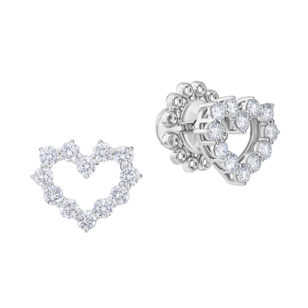 Пусеты с бриллиантами, белое золото 1