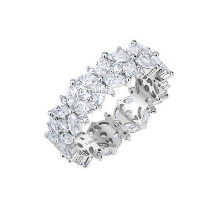 Кольцо с бриллиантами, белое золото 1