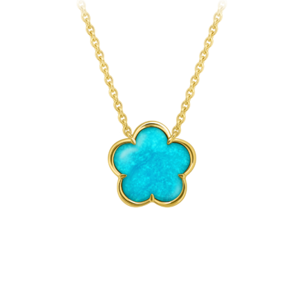 Колье с бирюзой, желтое золото 1
