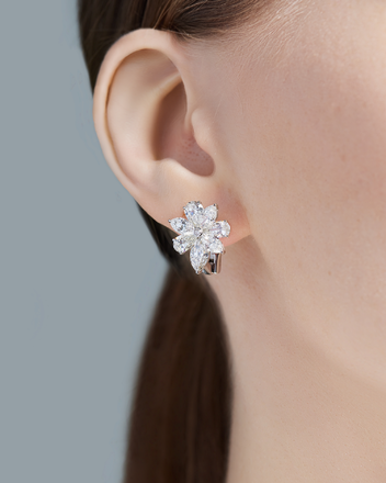 Серьги с бриллиантами, белое золото 2