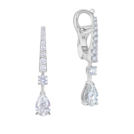 Серьги с бриллиантами, белое золото 1