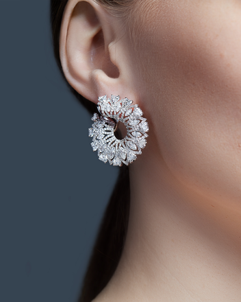 Серьги с бриллиантами, белое золото 3