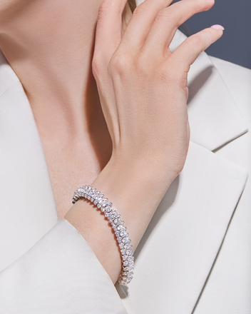 Браслет с бриллиантами, белое золото 4