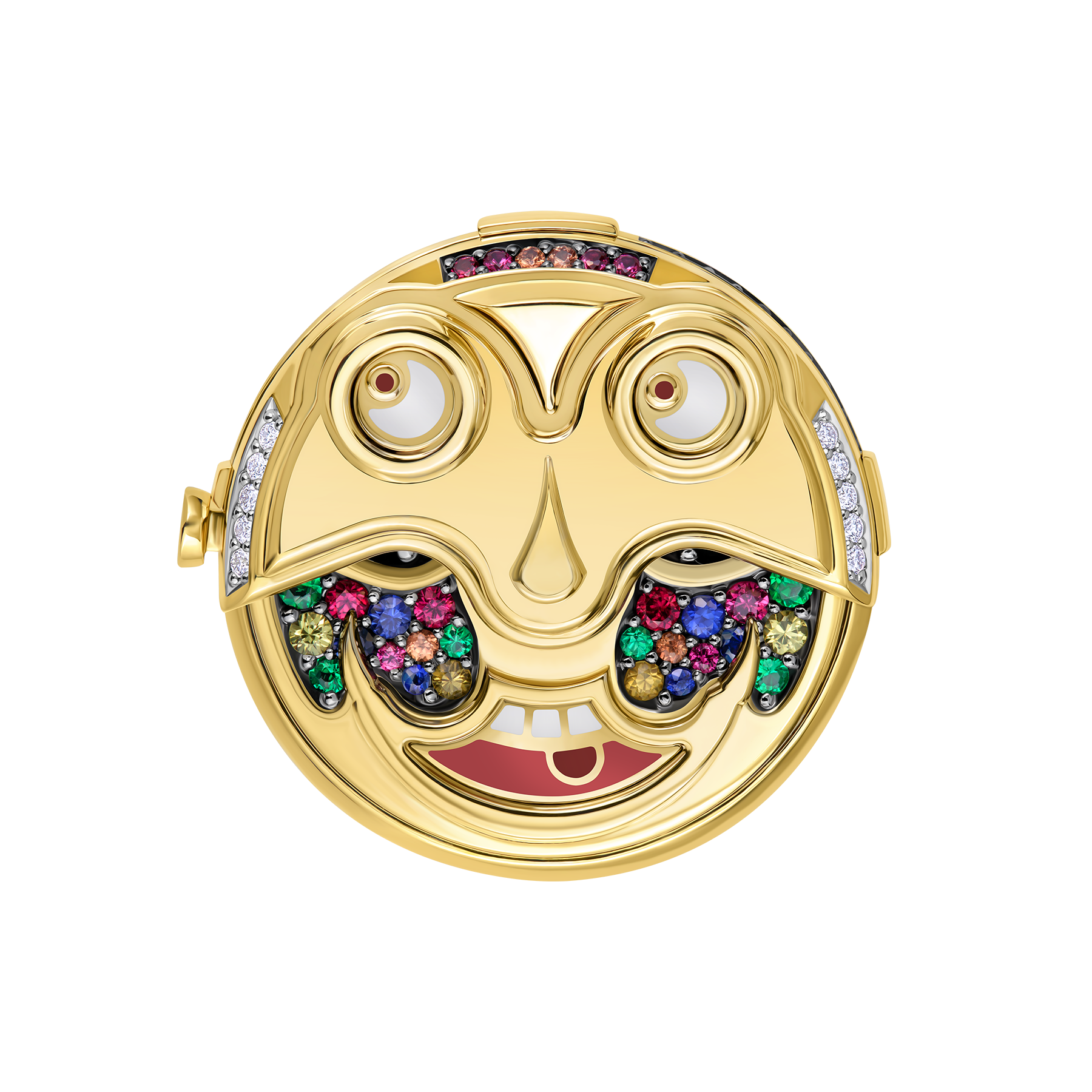 Кольцо с рубинами, сапфирами, изумрудами и бриллиантами, желтое золото