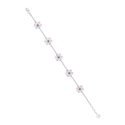 Браслет с рубинами и бриллиантами, белое золото 1