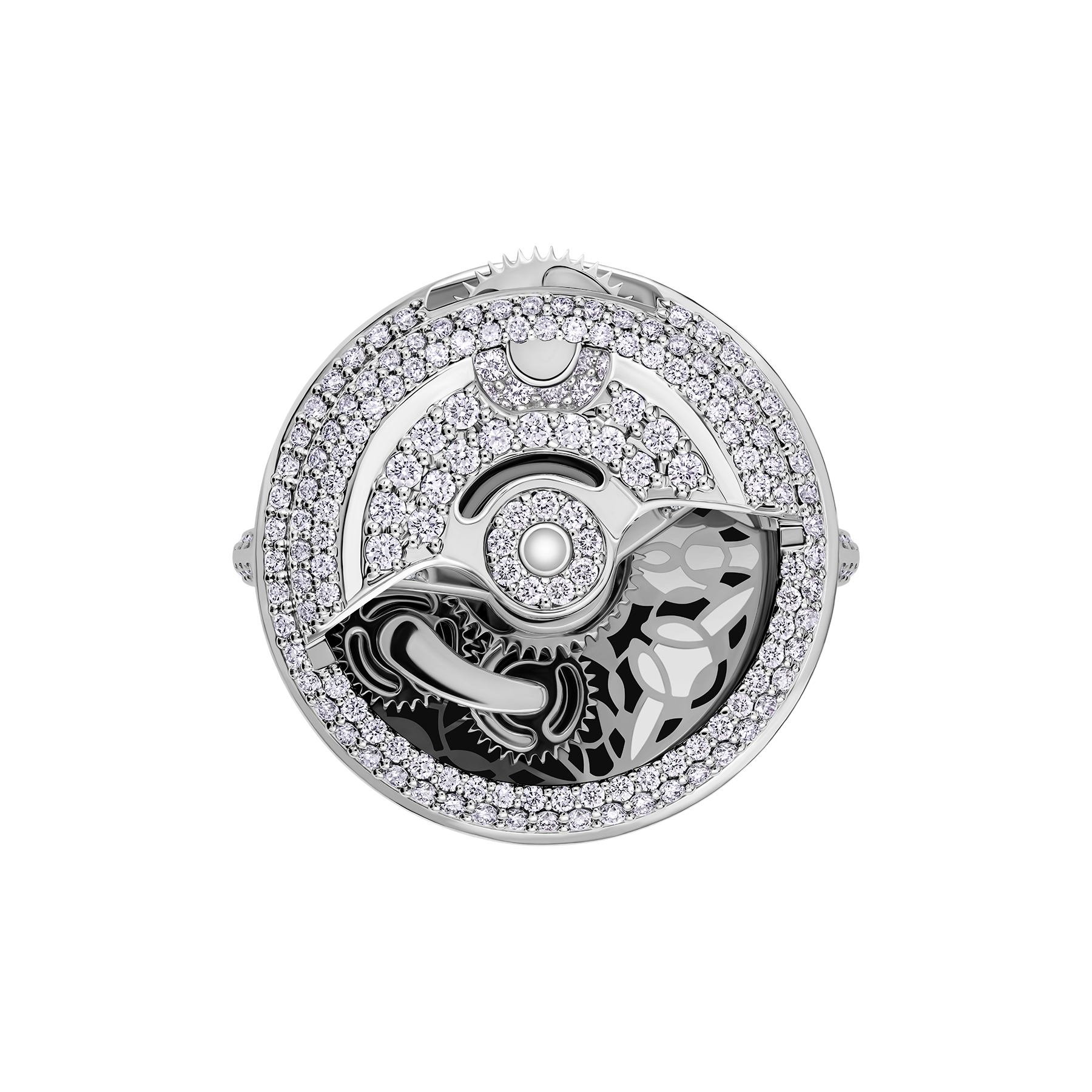 Кольцо с бриллиантами, белое золото