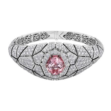 Браслет с морганитом и бриллиантами, белое золото 1