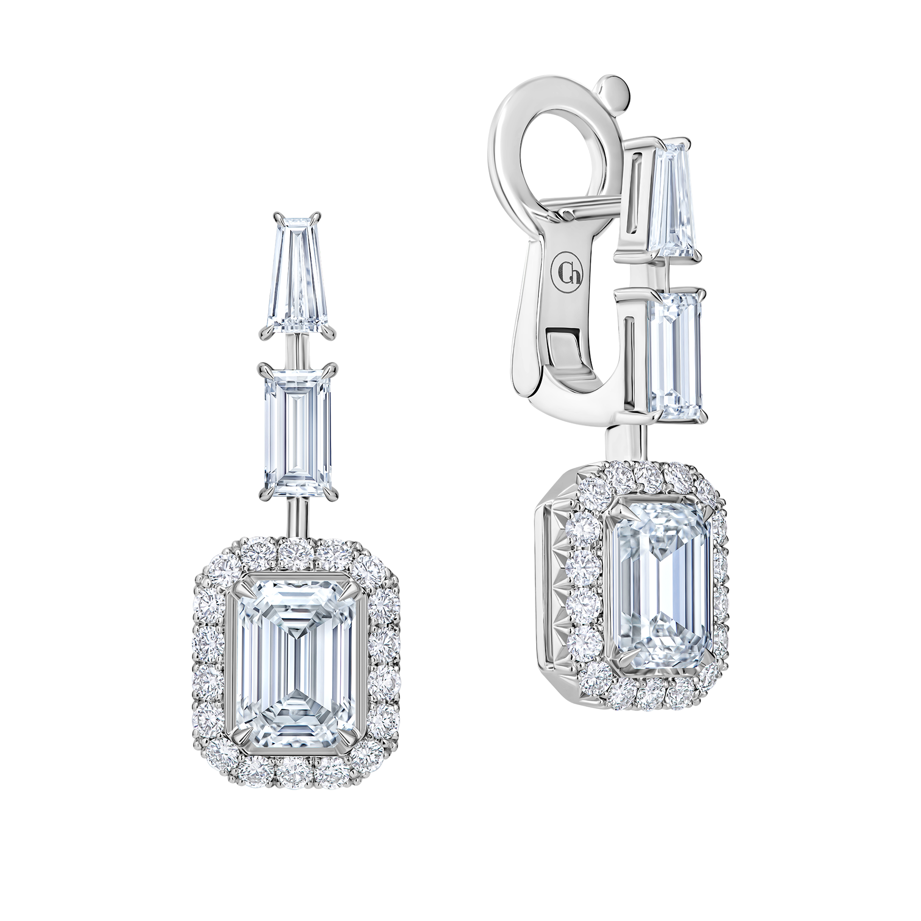 Серьги с бриллиантами, белое золото