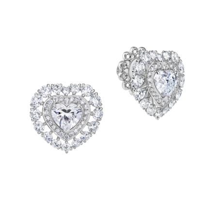 Пусеты с бриллиантами, белое золото 1