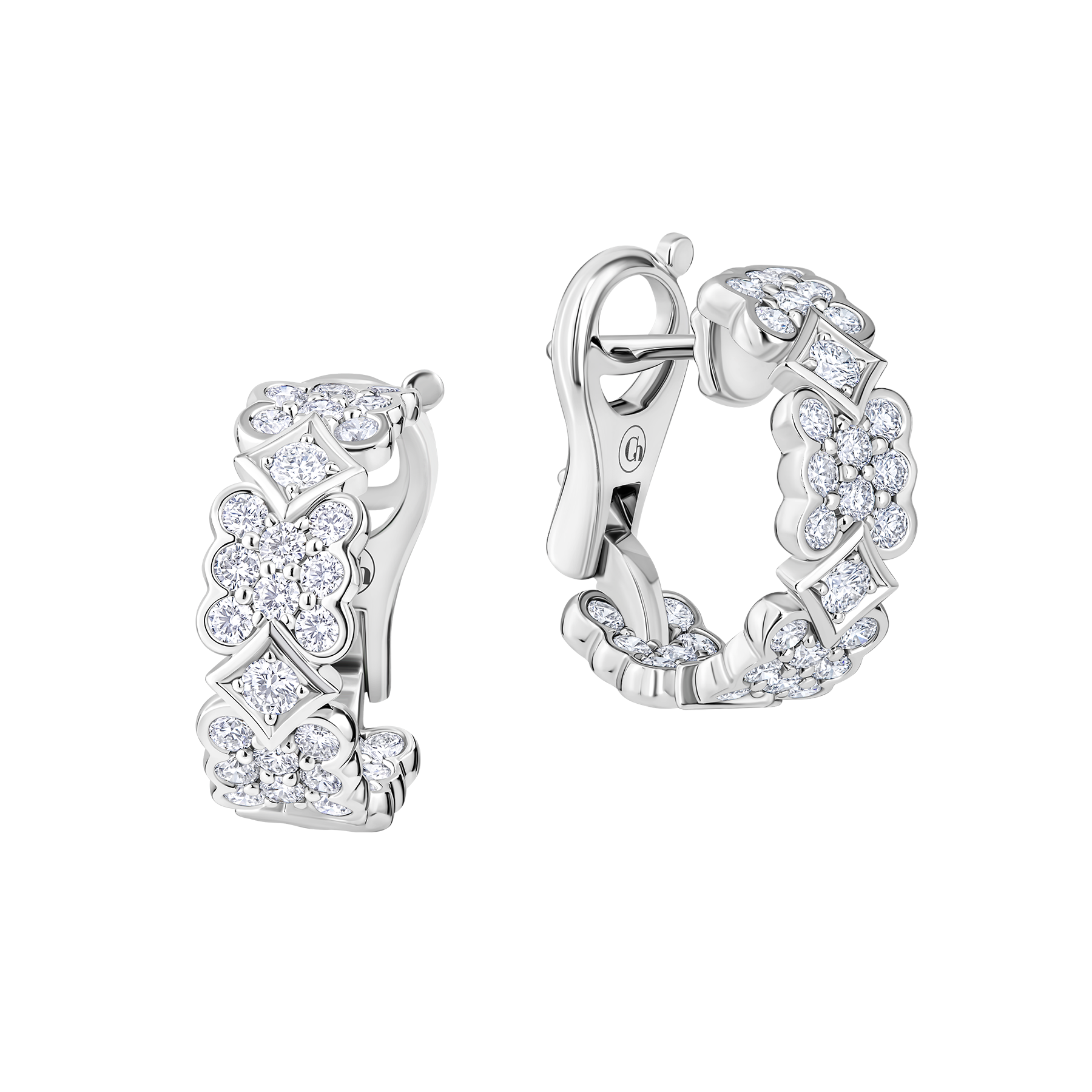 Серьги с бриллиантами, белое золото