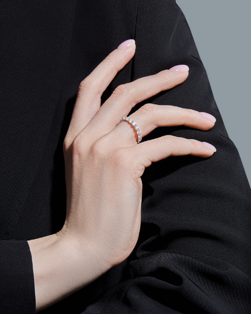 Обручальное кольцо с бриллиантами, белое золото 2