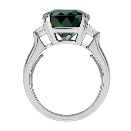 Кольцо с турмалином верделитом и бриллиантами, белое золото 3