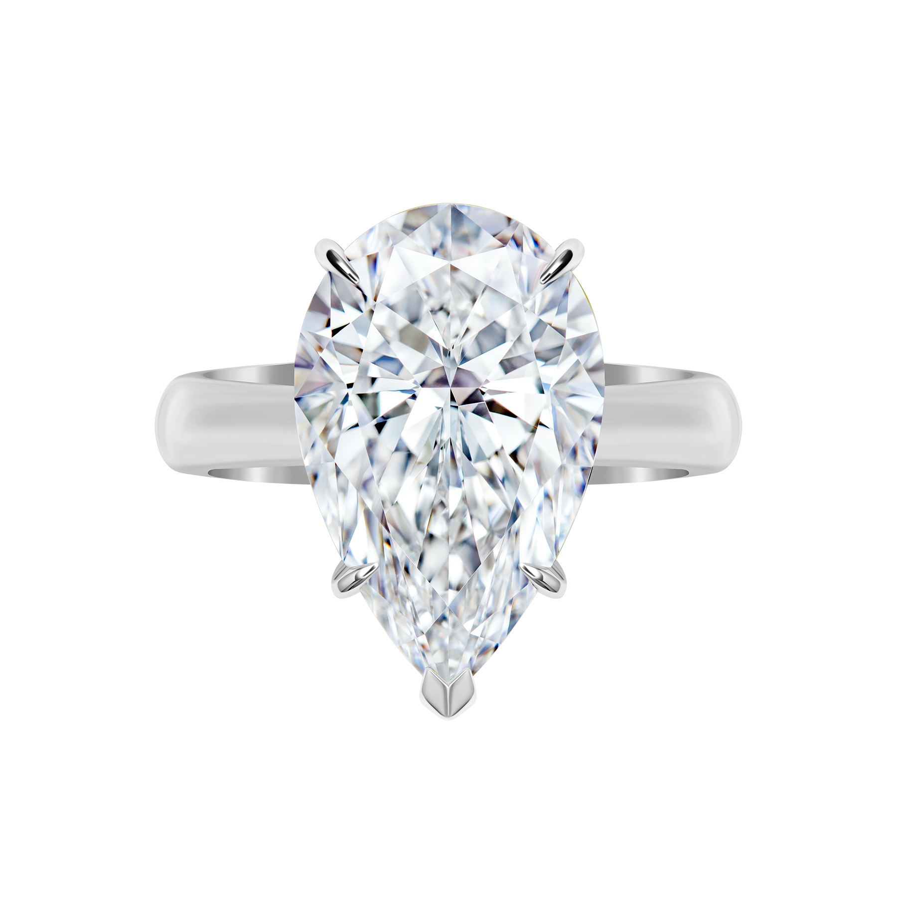 Кольцо с бриллиантом, белое золото