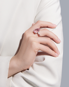 Кольцо с морганитом и бриллиантами, белое золото