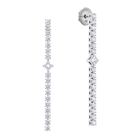 Пусеты с бриллиантами, белое золото 1