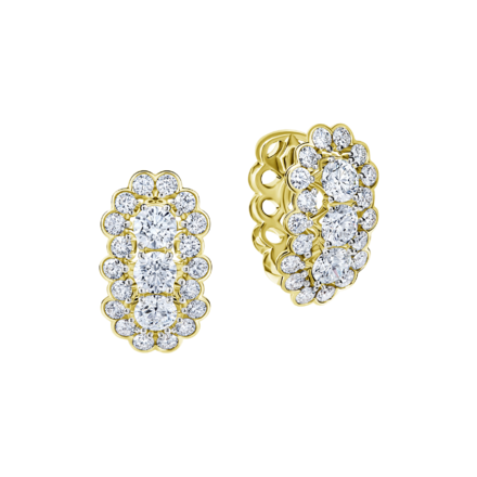 Серьги с бриллиантами, желтое золото 1