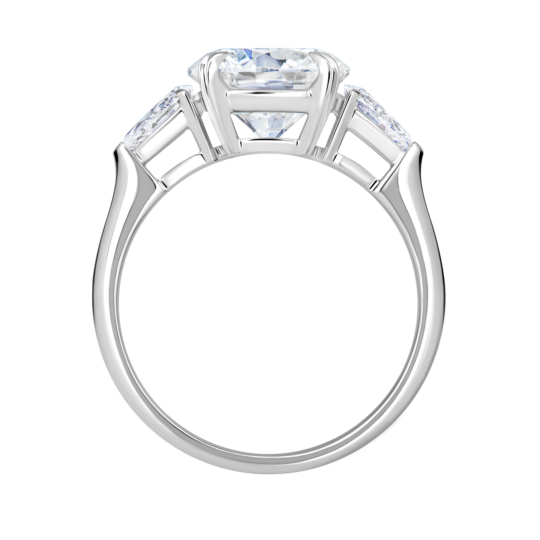 Кольцо с бриллиантами, белое золото