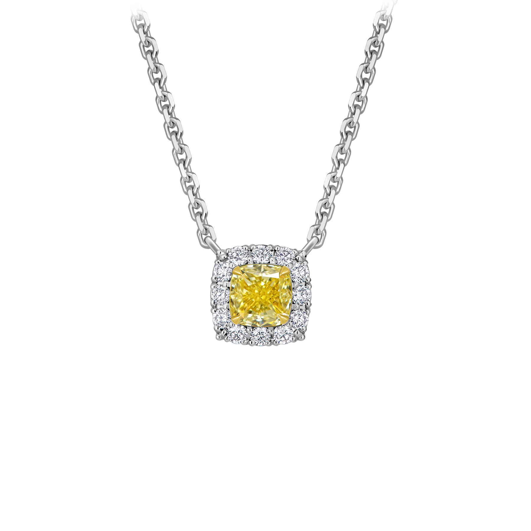 Колье с бриллиантами, белое золото