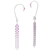 Серьги с розовыми сапфирами и бриллиантами, белое золото