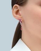 Серьги с рубинами и бриллиантами, белое золото