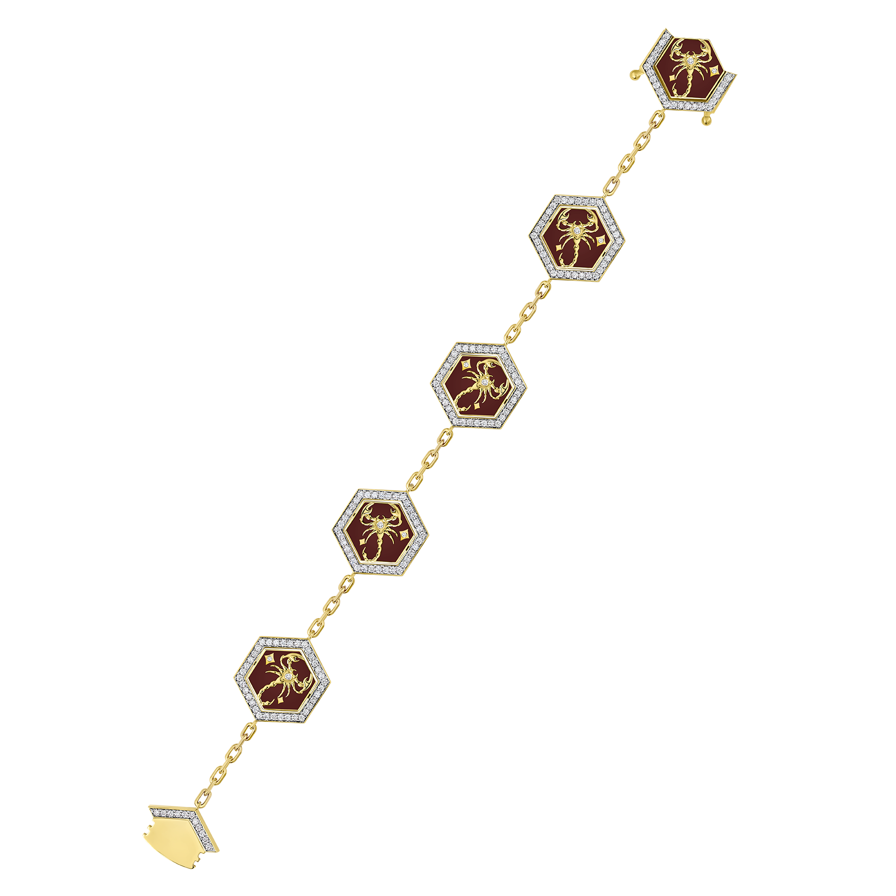 Браслет с бриллиантами, желтое золото, н.керамика