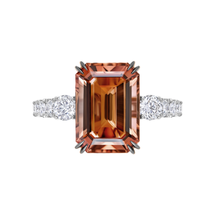 Кольцо с турмалином и бриллиантами, белое золото 2