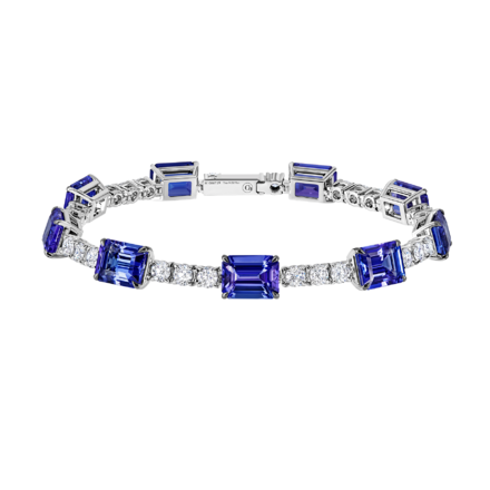 Браслет с танзанитами и бриллиантами, белое золото 1