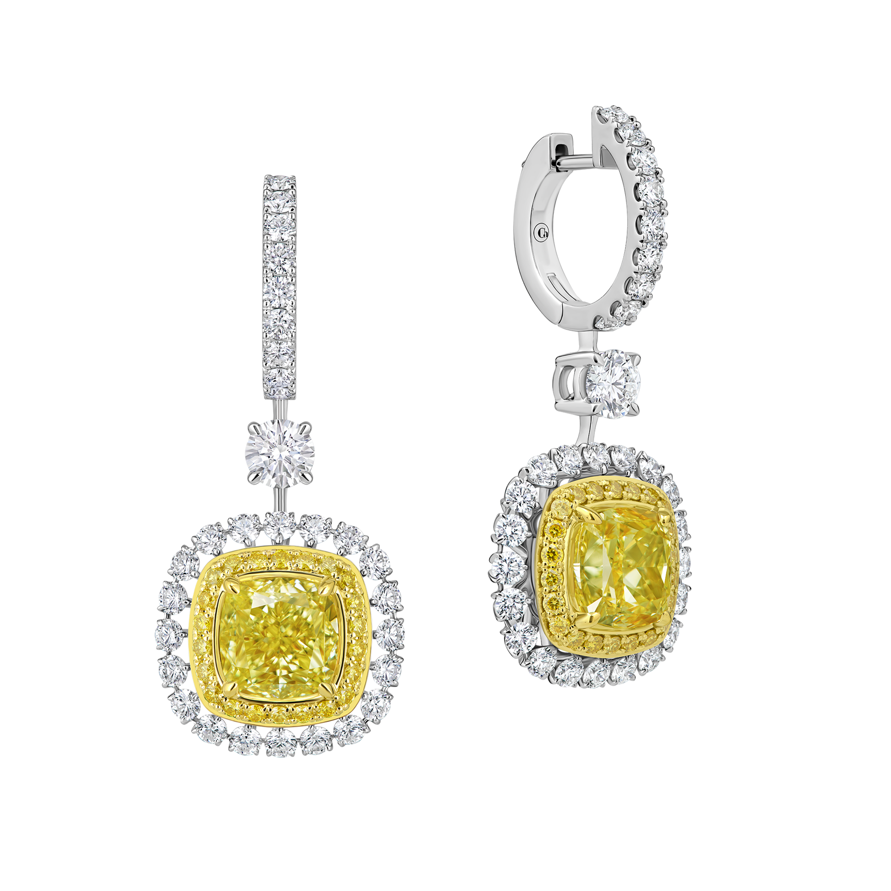 Серьги с бриллиантами, белое золото