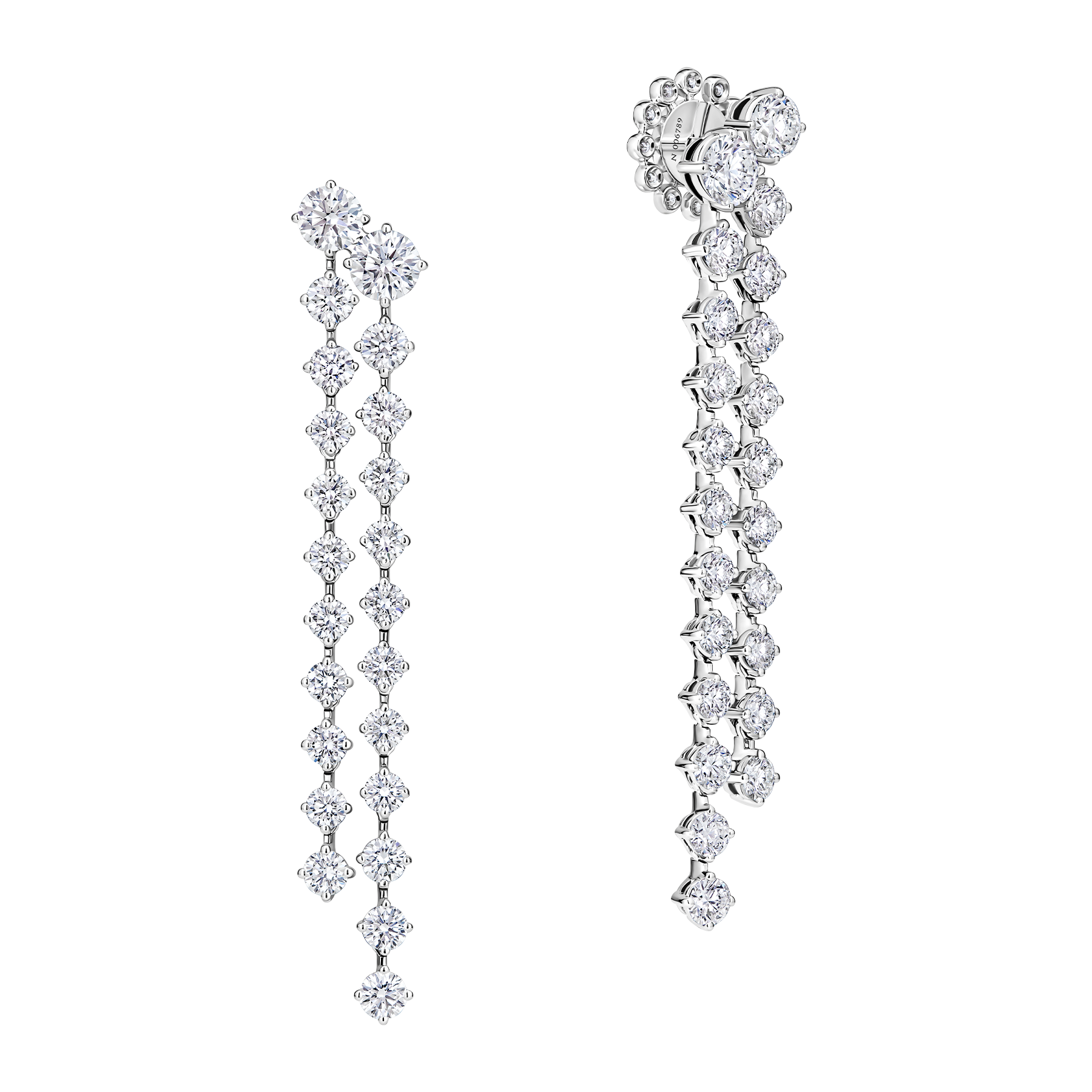 Пусеты с бриллиантами, белое золото