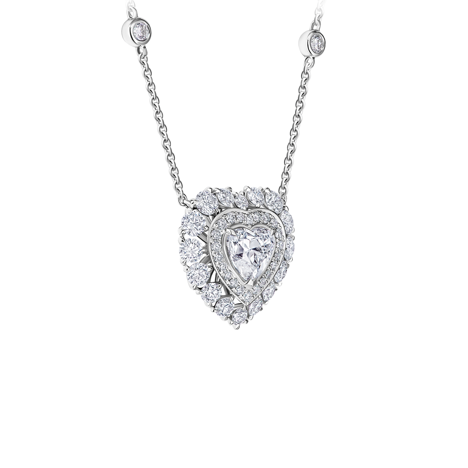 Колье с бриллиантами, белое золото