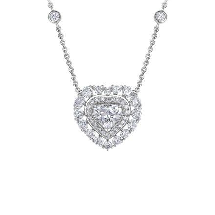 Колье с бриллиантами, белое золото 1