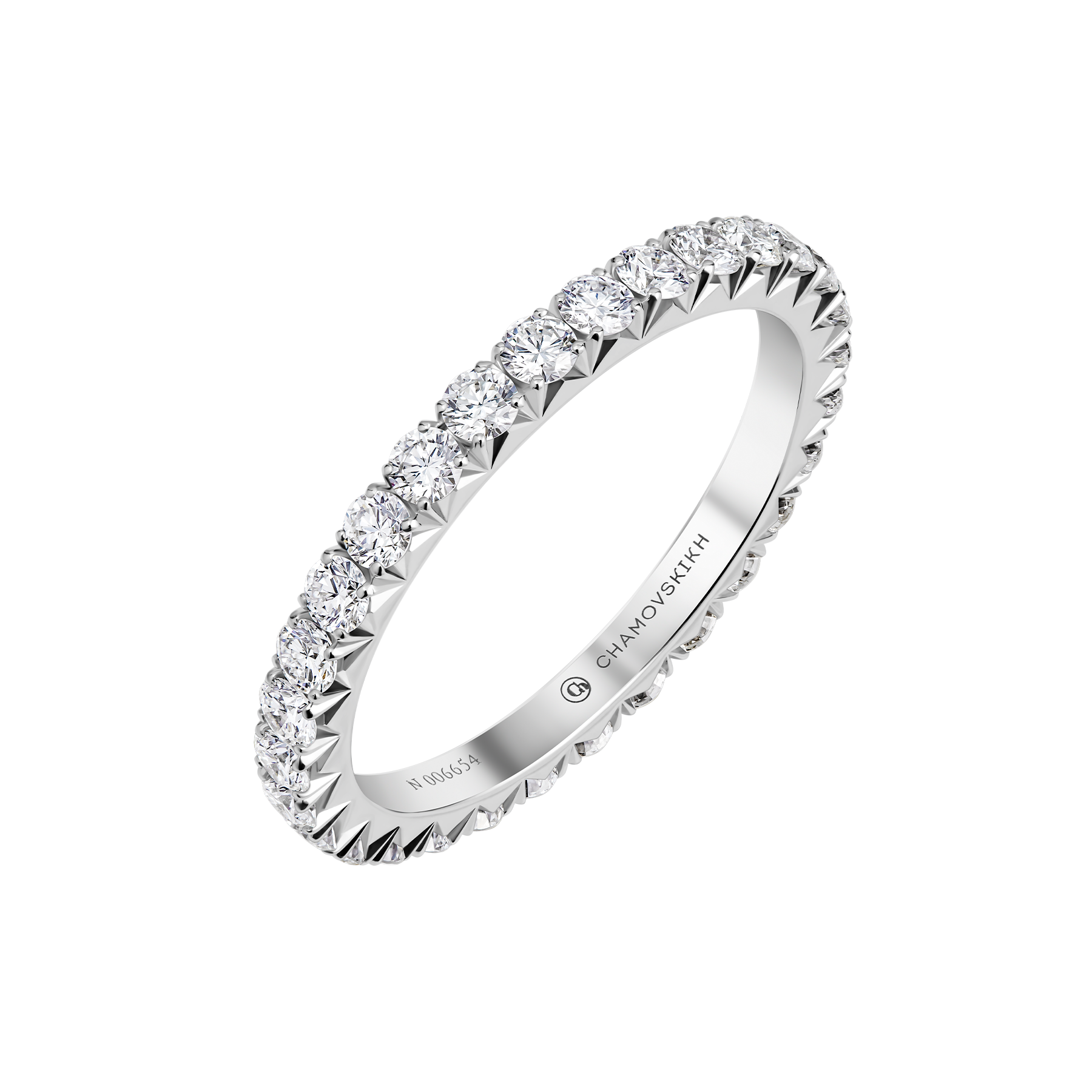 Кольцо с бриллиантами, белое золото