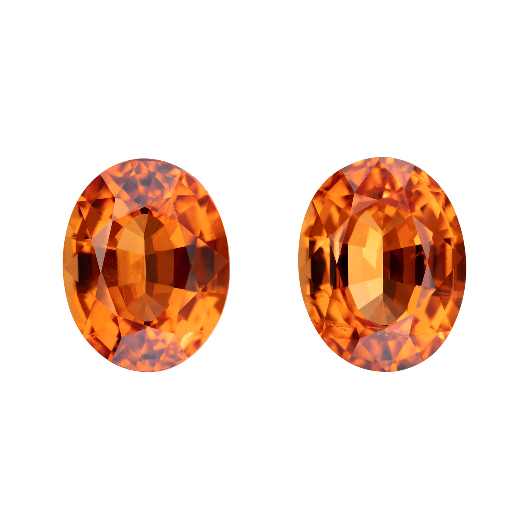 Сет из двух спессартинов, Овал, 9,58 ct