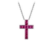 Подвес с рубинами, белое золото