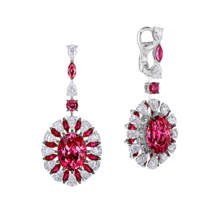 Серьги Rosetta с рубеллитом и бриллиантами, белое золото 1