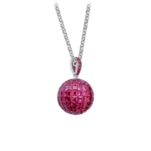 Подвес с рубинами, белое золото