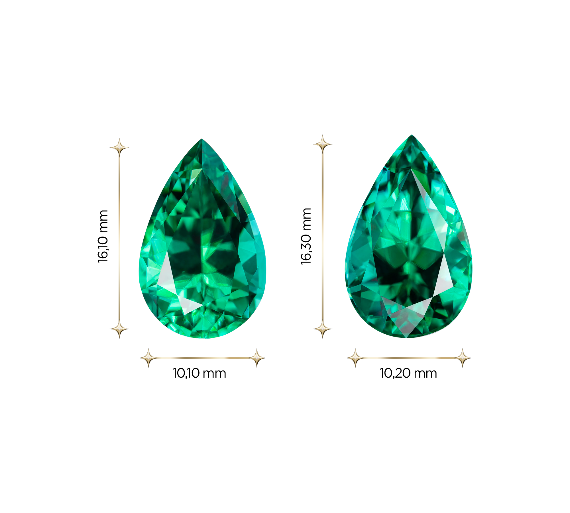 Сет из турмалинов Lagoon груша 7,70ct и 6,48ct