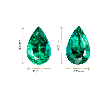 Сет из турмалинов Lagoon груша 7,70ct и 6,48ct 3