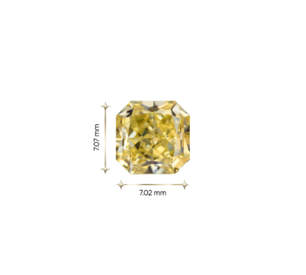 Жёлтый бриллиант, Радиант, 2,12ct 3