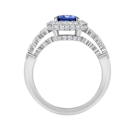 Кольцо с танзанитом и бриллиантами, белое золото 3