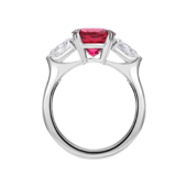 Кольцо с турмалином рубеллитом и бриллиантами, белое золото