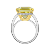 Кольцо с гелиодором и бриллиантами, белое золото