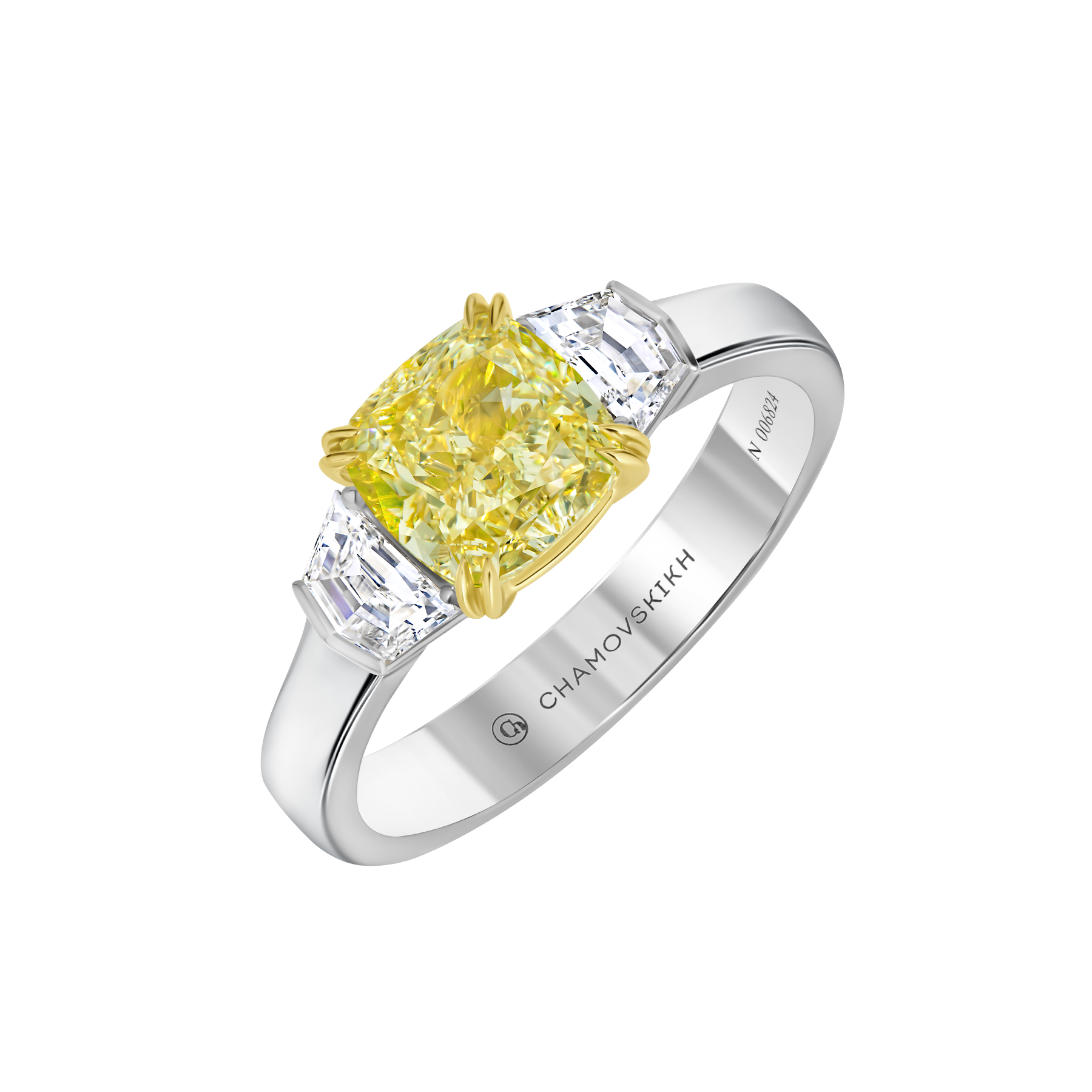 Кольцо с бриллиантами, белое золото