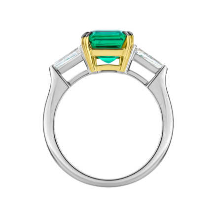 Кольцо с изумрудом и бриллиантами, белое золото 3